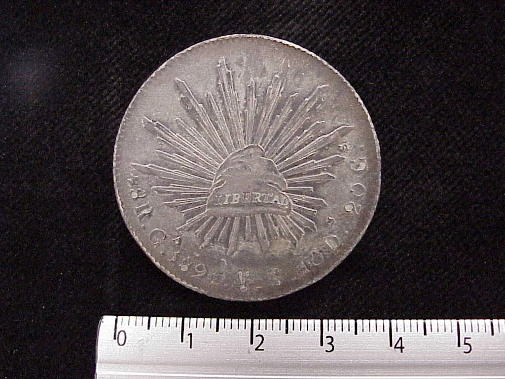 8 Plata 1891 . Inventario Banxico 7515 (reverso)