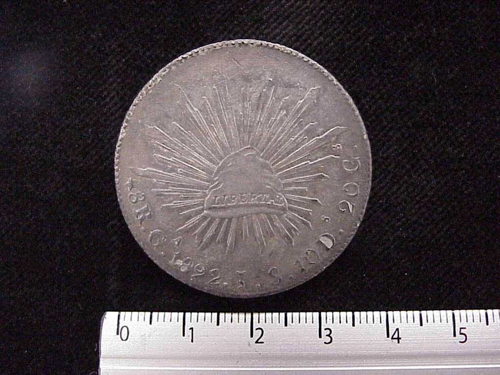 8 Plata 1892 . Inventario Banxico 7520 (reverso)