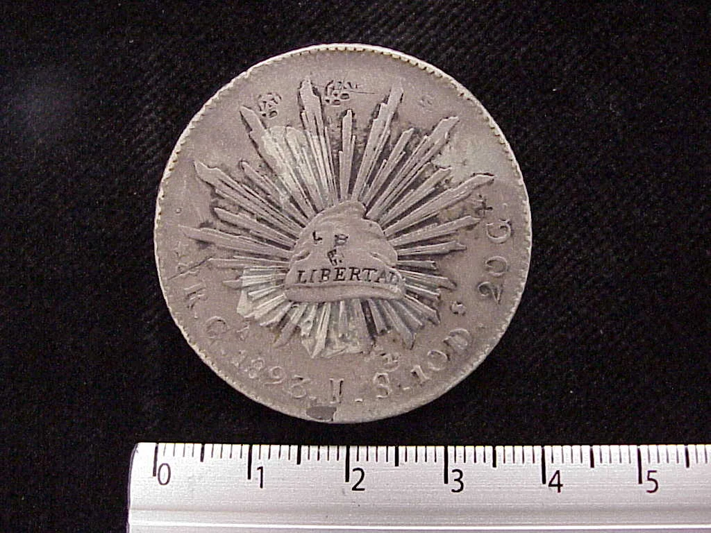 8 Plata 1893 . Inventario Banxico 7523 (reverso)