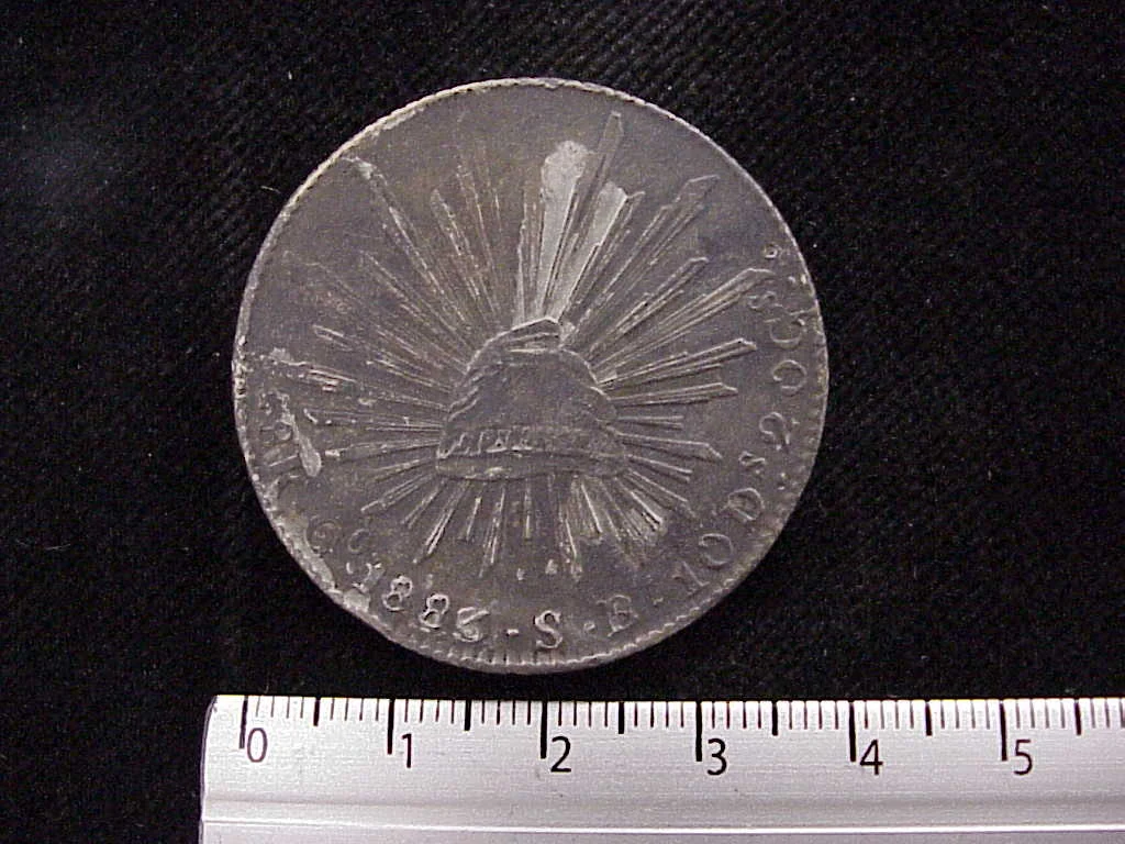 8 Plata 1883 . Inventario Banxico 8240 (reverso)