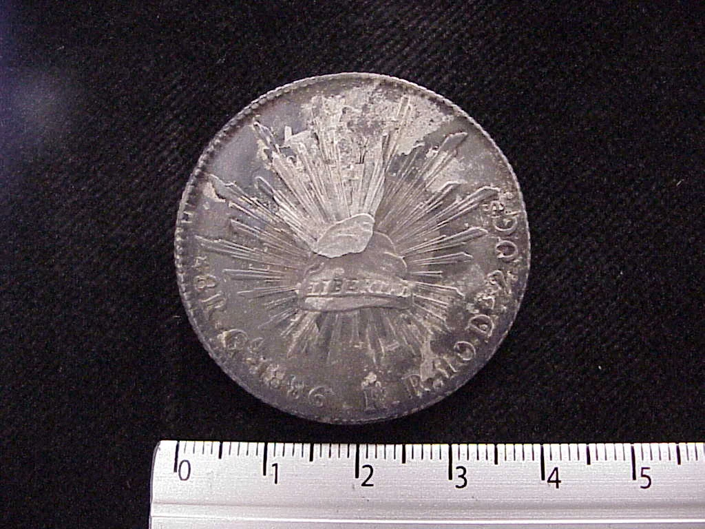 8 Plata 1886 . Inventario Banxico 8254 (reverso)
