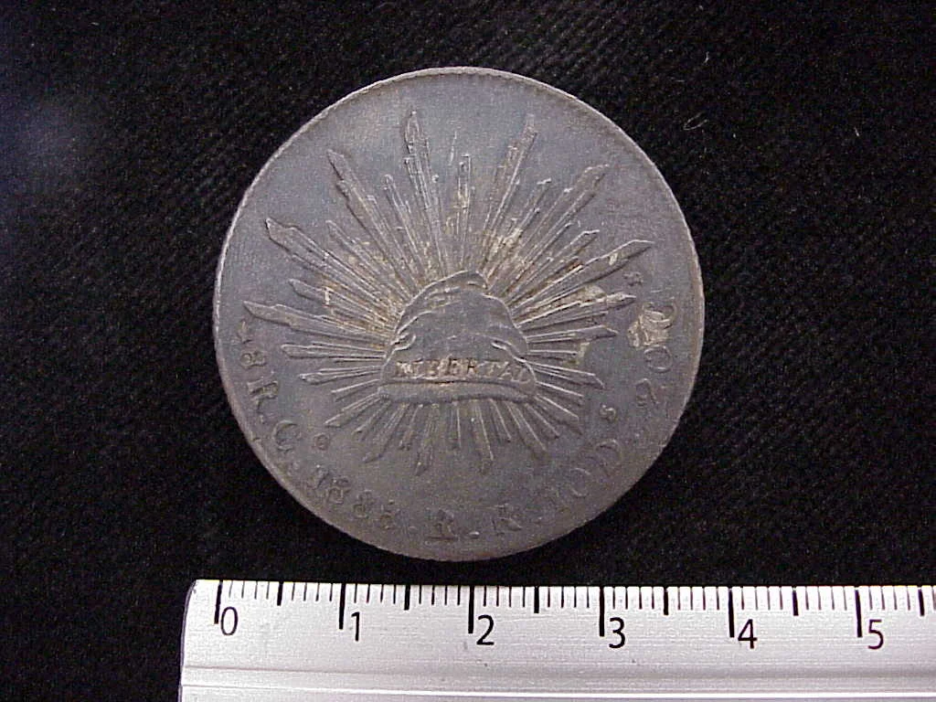8 Plata 1888 . Inventario Banxico 8261 (reverso)