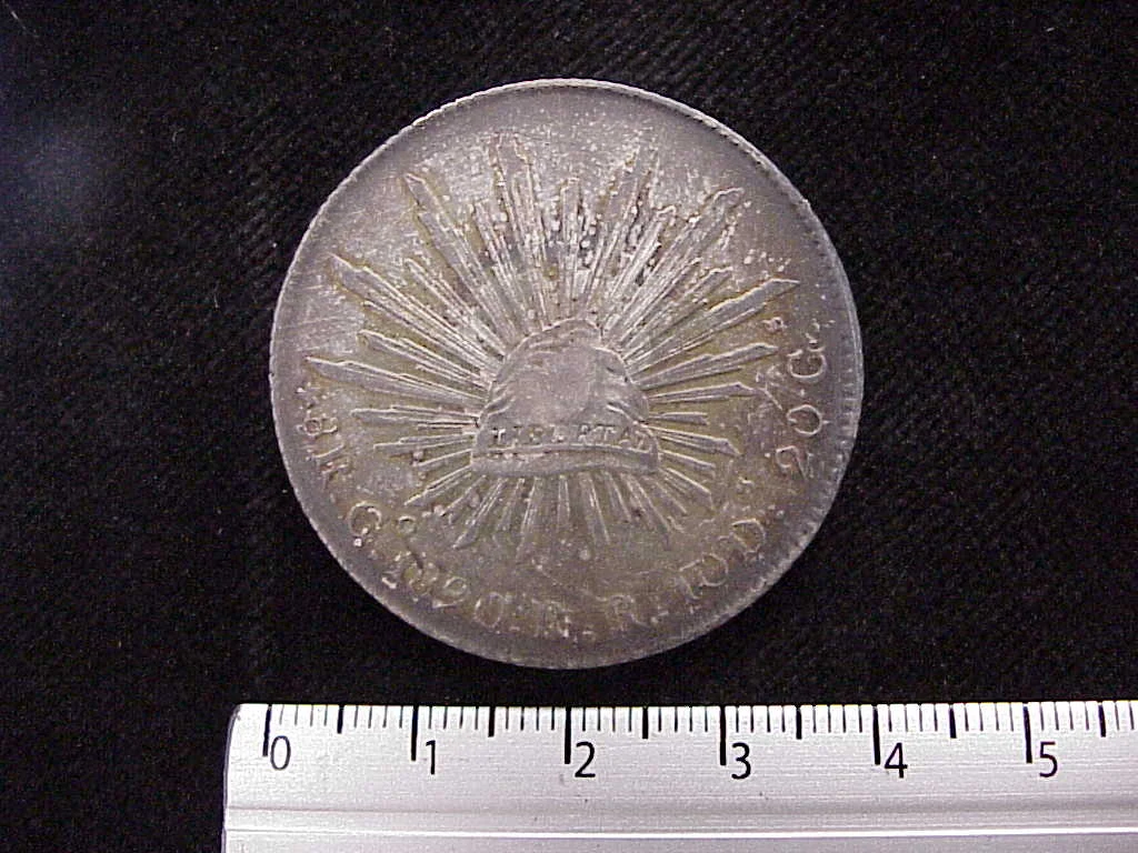 8 Plata 1890 . Inventario Banxico 8267 (reverso)