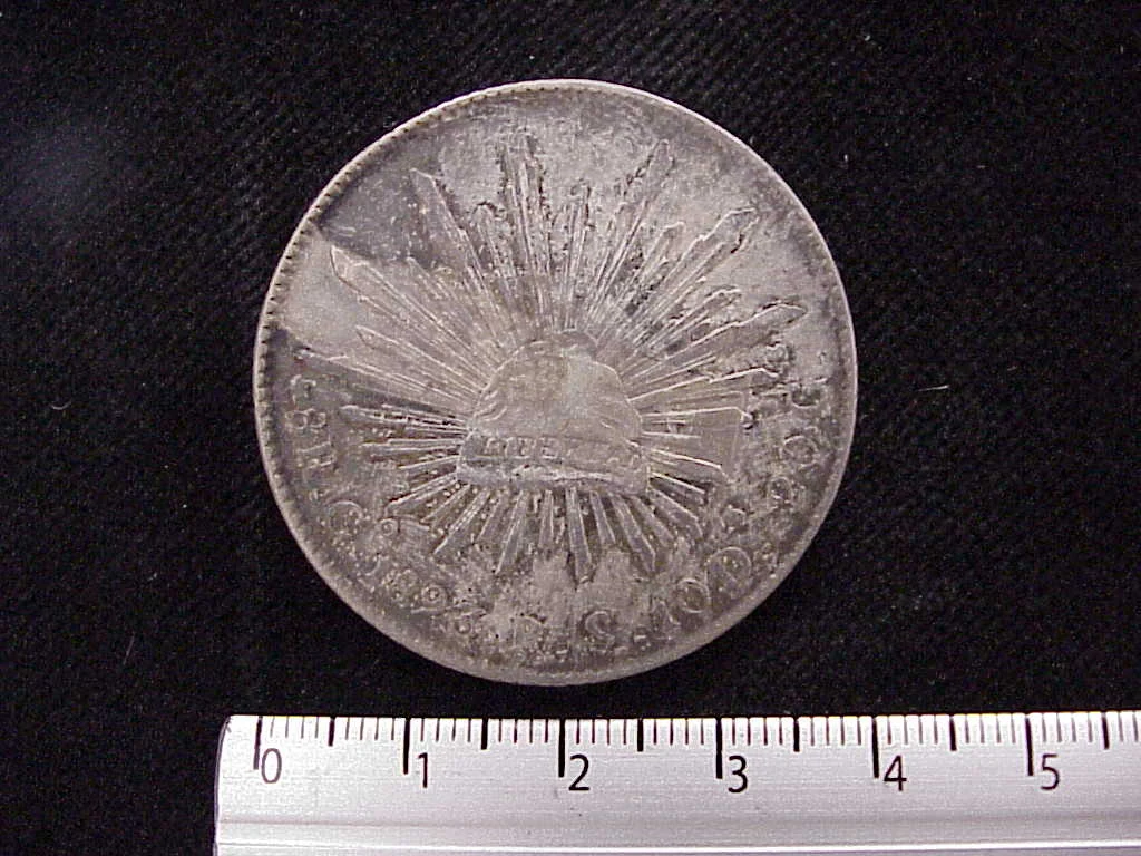 8 Plata 1893 . Inventario Banxico 8277 (reverso)