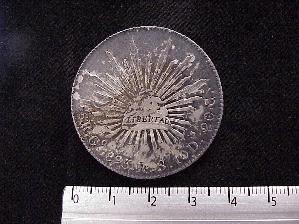 8 Plata 1895 . Inventario Banxico 8283 (reverso)
