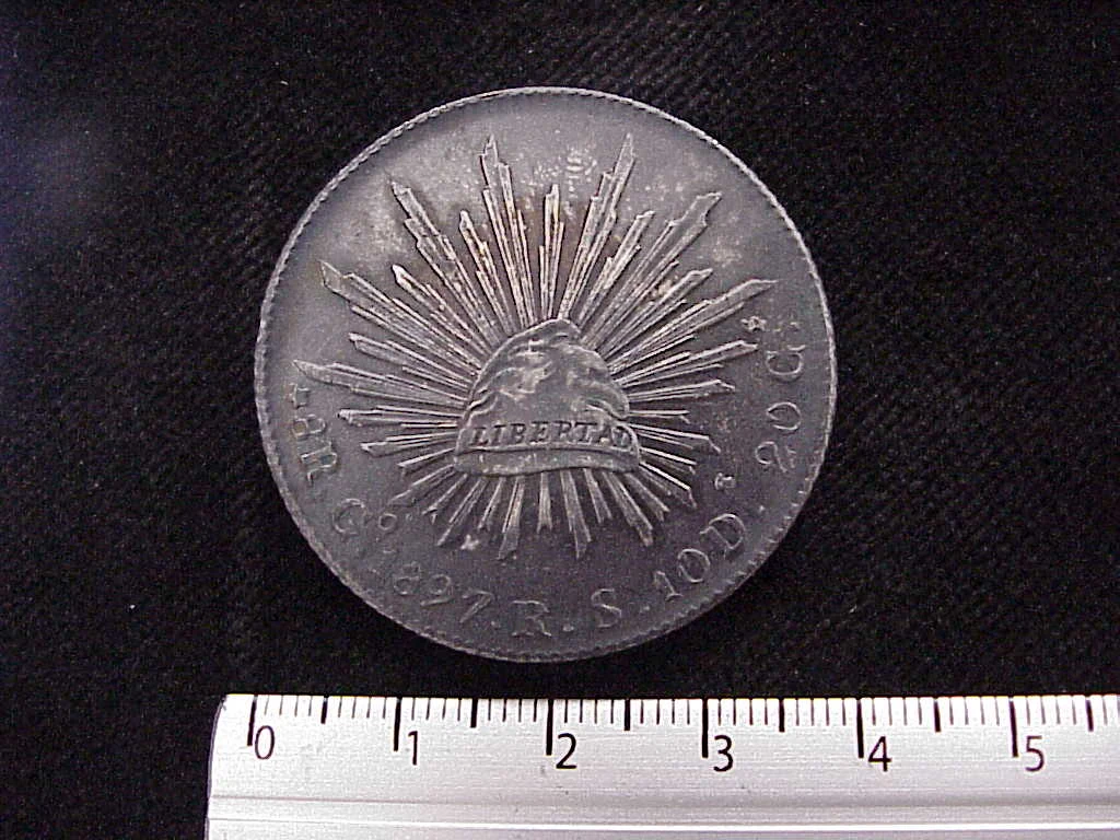 8 Plata 1897 . Inventario Banxico 8295 (reverso)