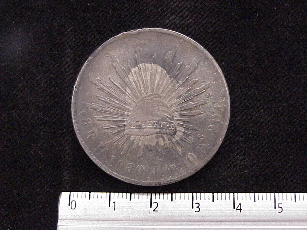 8 Plata 1880 . Inventario Banxico 9194 (reverso)
