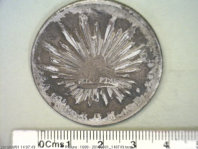 8 Plata 1883 . Inventario Banxico 9203 (reverso)