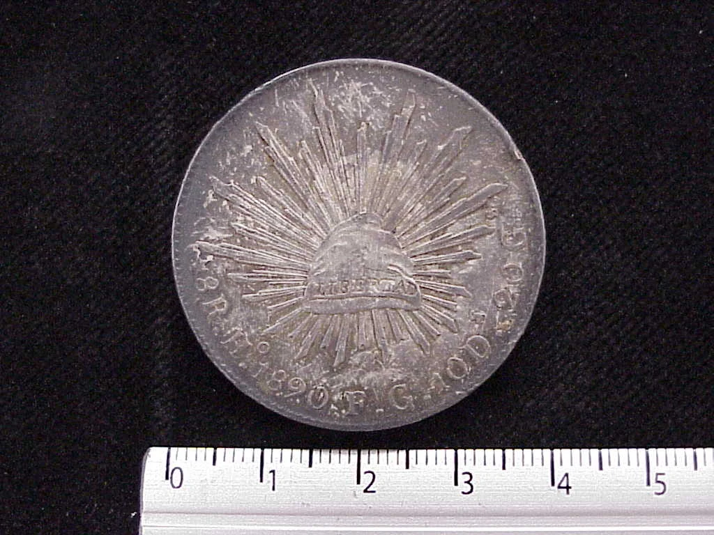 8 Plata 1890 . Inventario Banxico 9227 (reverso)