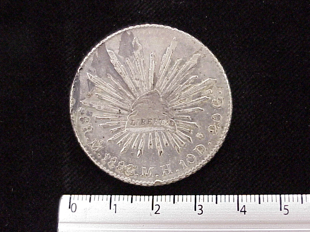 8 Plata 1883 . Inventario Banxico 4424 (reverso)