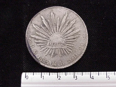 8 Reales Resplandor México 1884