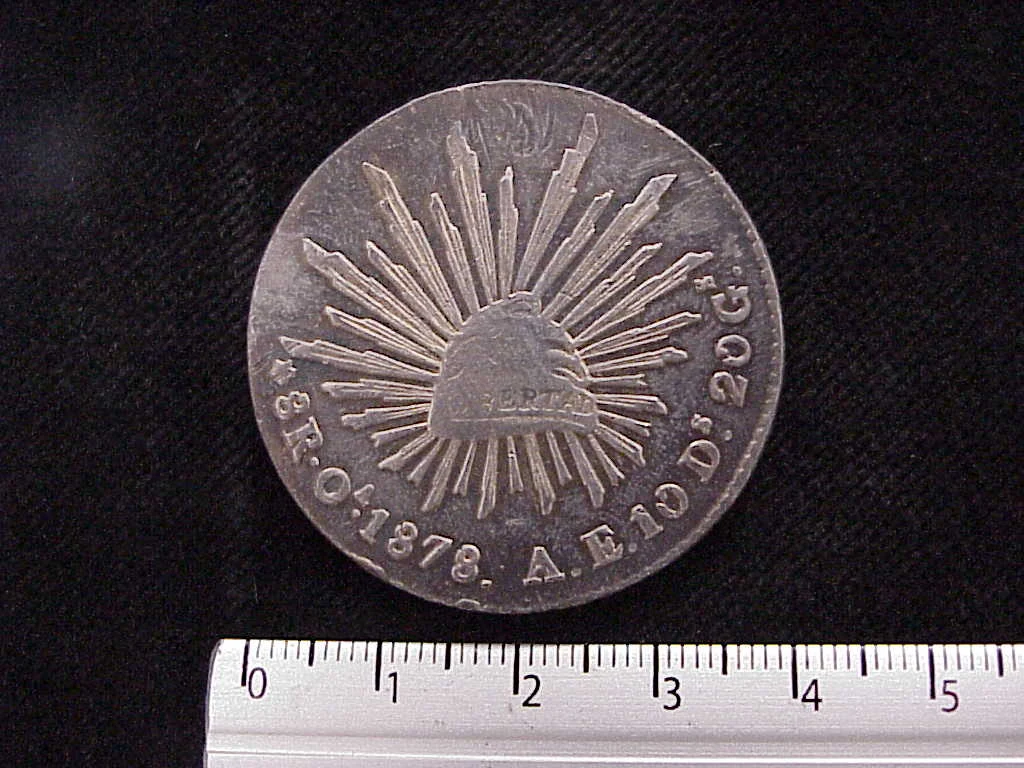 8 Plata 1878 . Inventario Banxico 9423 (reverso)