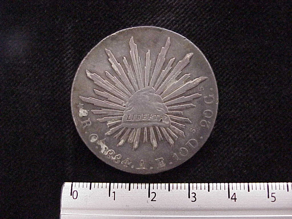 8 Plata 1884 . Inventario Banxico 9444 (reverso)
