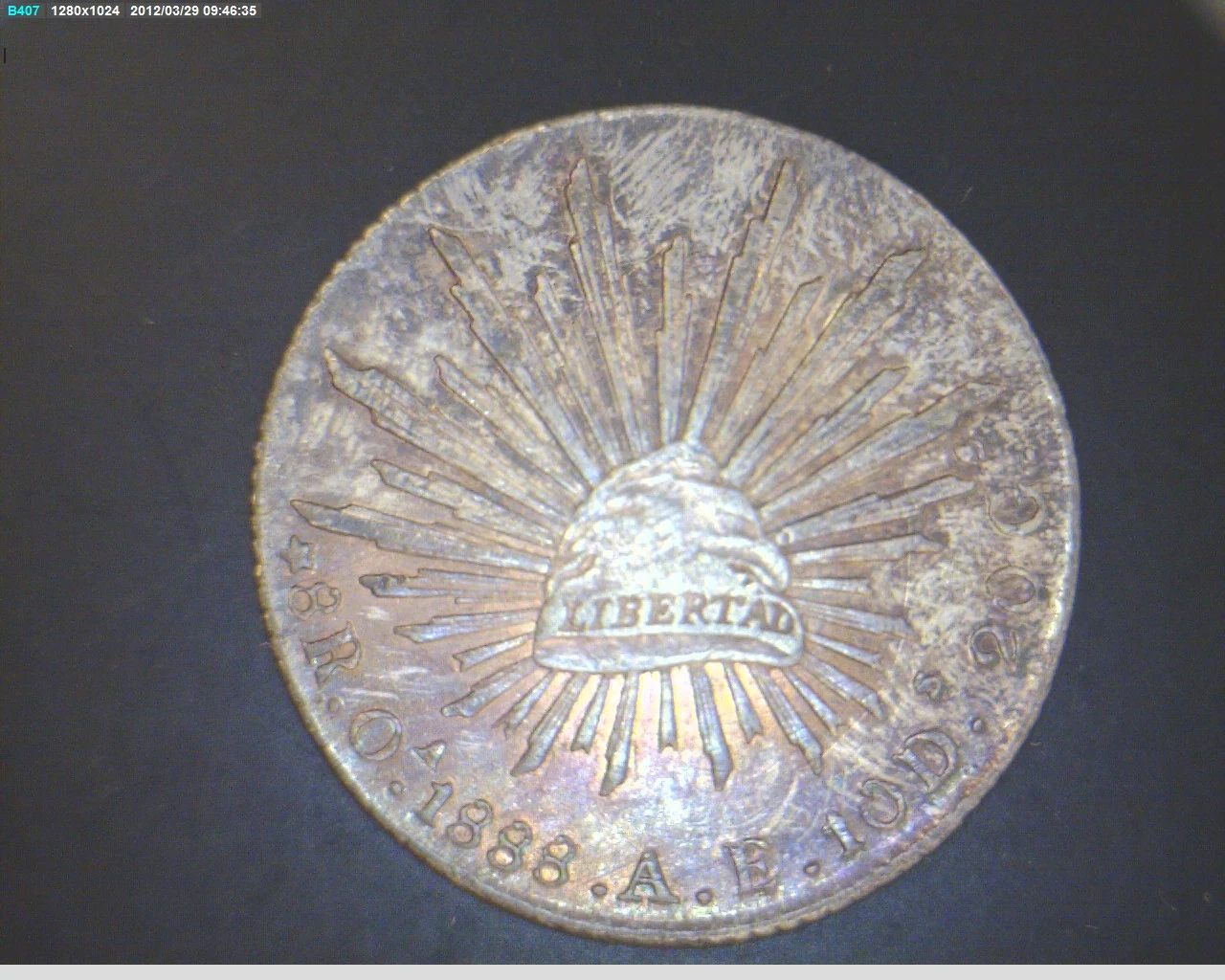 8 Plata 1888 . Inventario Banxico 9456 (reverso)