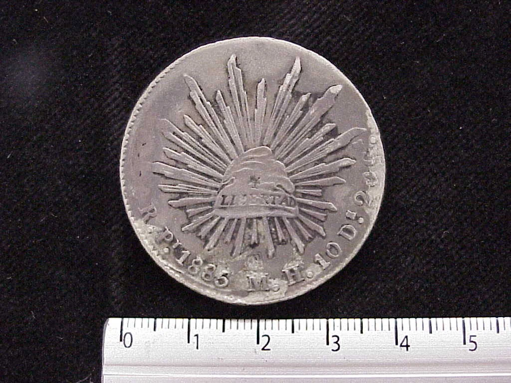 8 Plata 1885 . Inventario Banxico 9669 (reverso)
