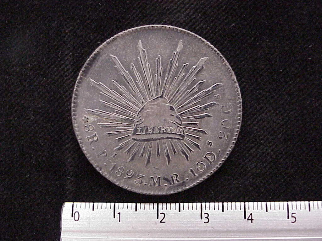 8 Plata 1893 . Inventario Banxico 9701 (reverso)