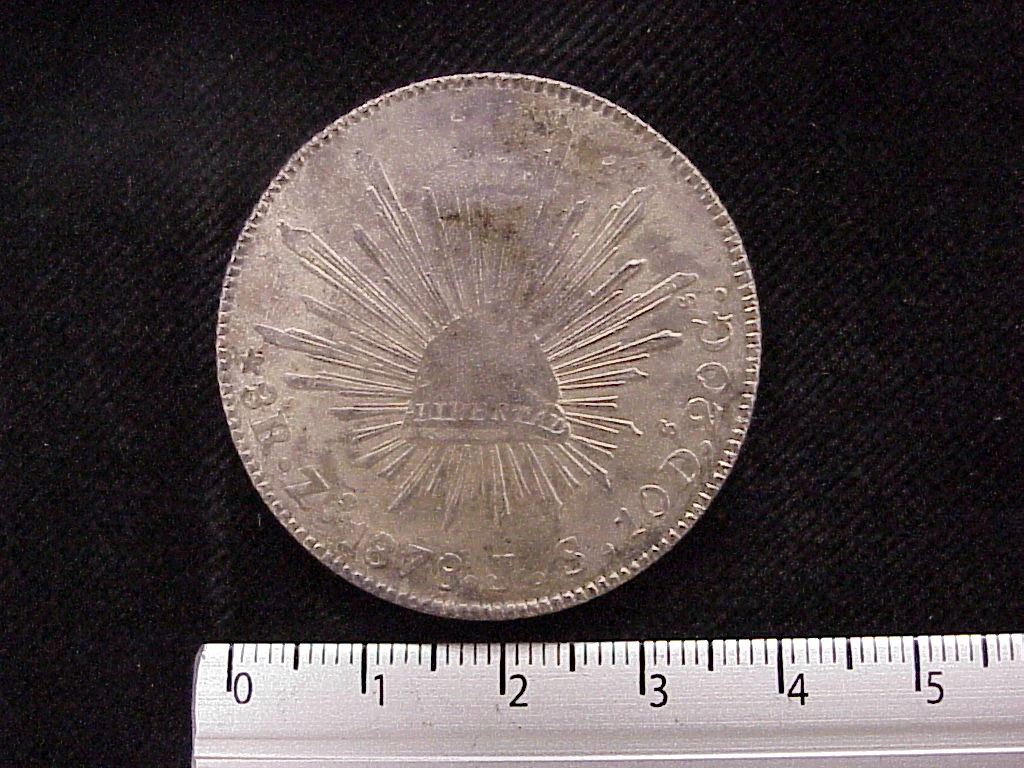 8 Plata 1878 . Inventario Banxico 10318 (reverso)