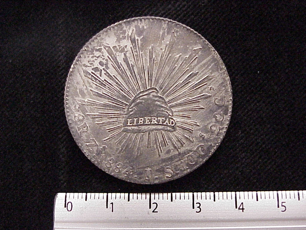 8 Plata 1884 . Inventario Banxico 10338 (reverso)