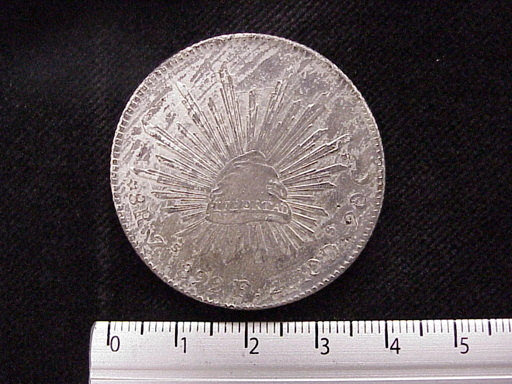 8 Plata 1892 . Inventario Banxico 10370 (reverso)