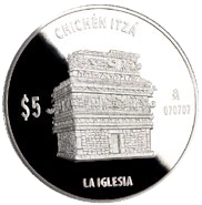 Imagen de moneda Onza Plata Chichén Itzá La Iglesia