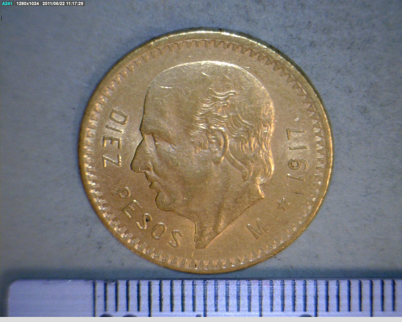 Hidalgo 10 Pesos Oro 1917 · Reverso