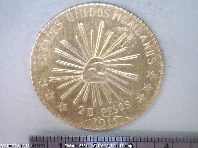 Hidalgo 20 Pesos Oro 1914 · Reverso