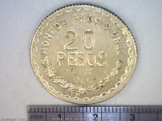 Hidalgo 20 Pesos Oro 1915 · Reverso