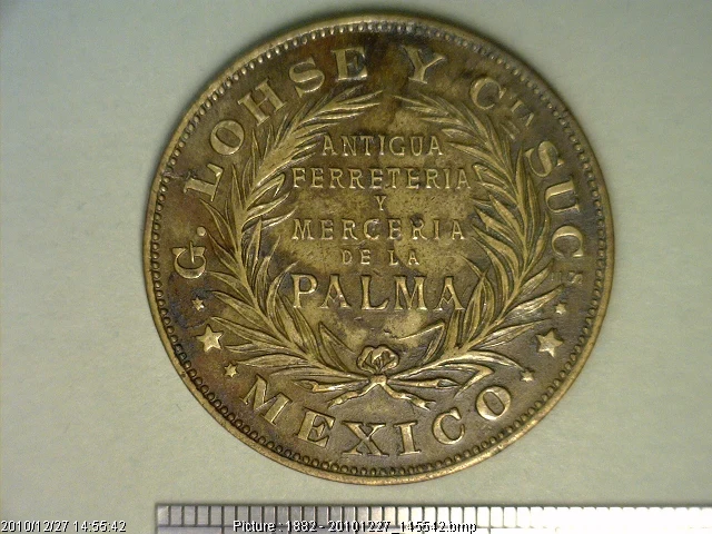 Medalla Antigua Ferretería y Mercería de la Palma G (1892) (anverso)
