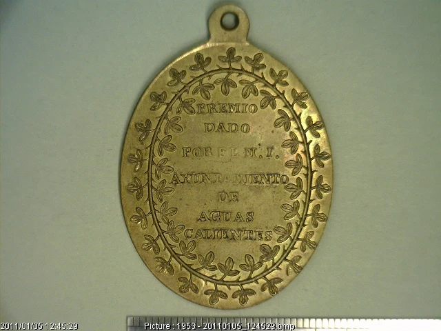 Medalla Ayuntamiento de Aguascalientes (1867) (anverso)