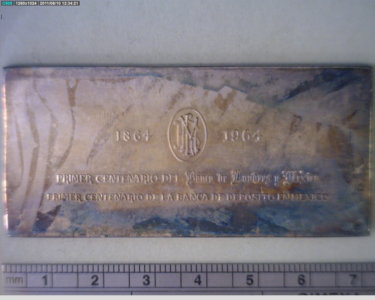 Medalla Banco de Londres y México. 100 Aniversario (1964) (anverso)