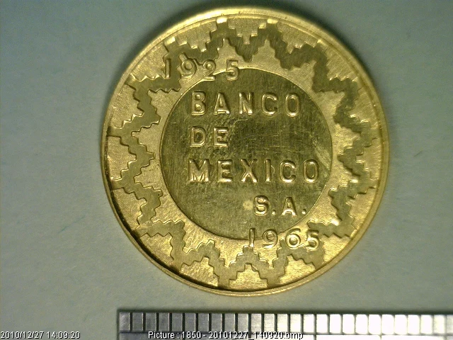 Medalla Banco de México. 40 Aniversario (1965) (anverso)