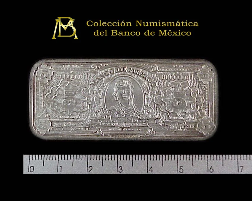 Medalla Banco de México. Billete 5 pesos (1936) (anverso)