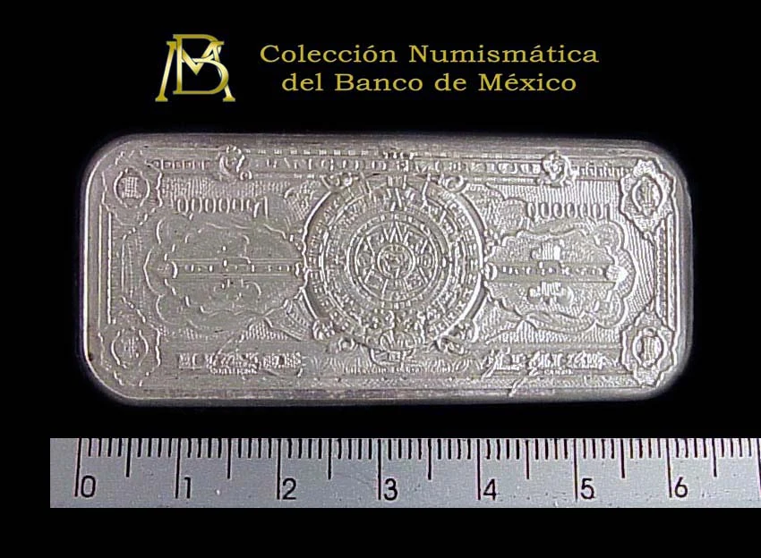 Medalla Banco de México. Billete de 1 peso (anverso)