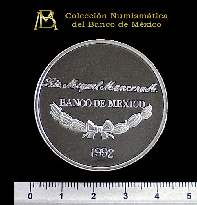Medalla Banco de México. Deporte, Cultura, Arte (1992) (anverso)