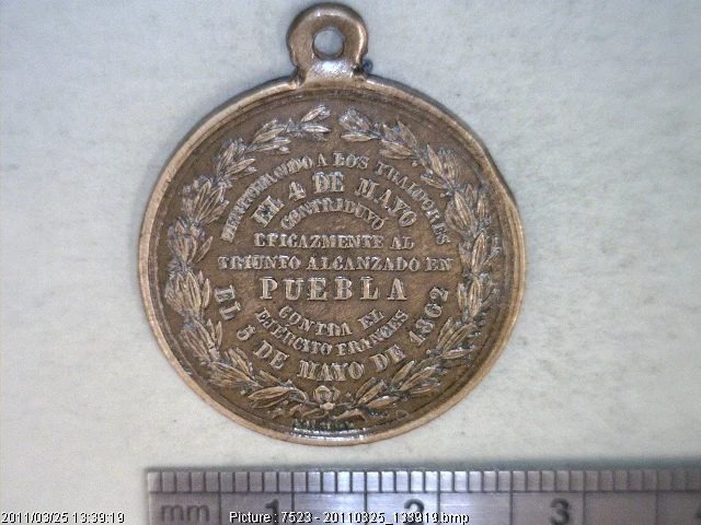 Medalla Batalla del 4 de mayo de 1862 (1862) (anverso)