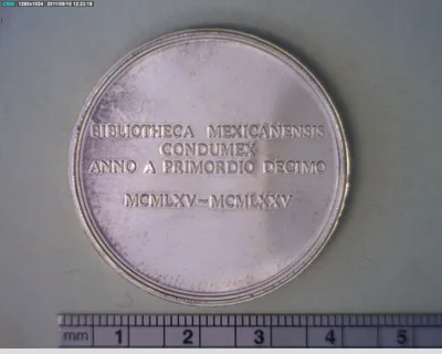 Medalla Biblioteca Condumex. 10 Aniversario (1975)
