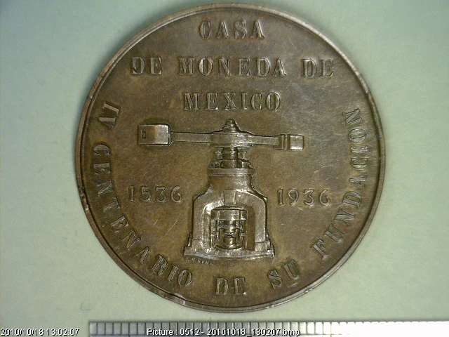 Medalla Casa de Moneda de México. 400 Aniversario (1936) (anverso)