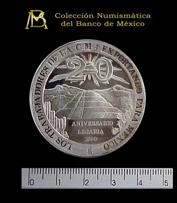 Medalla Casa de Moneda de México. Aniversario Legaria (1990)