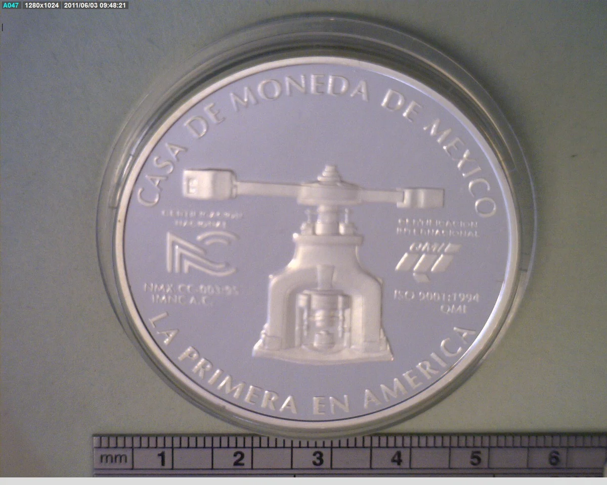 Medalla Casa de Moneda de México. Certificación ISO 9001 (1997) (anverso)