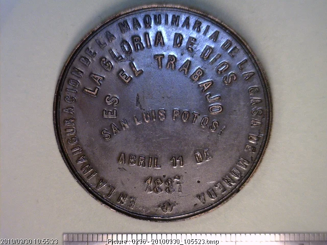Medalla Casa de Moneda de San Luis Potosí (1887) (anverso)