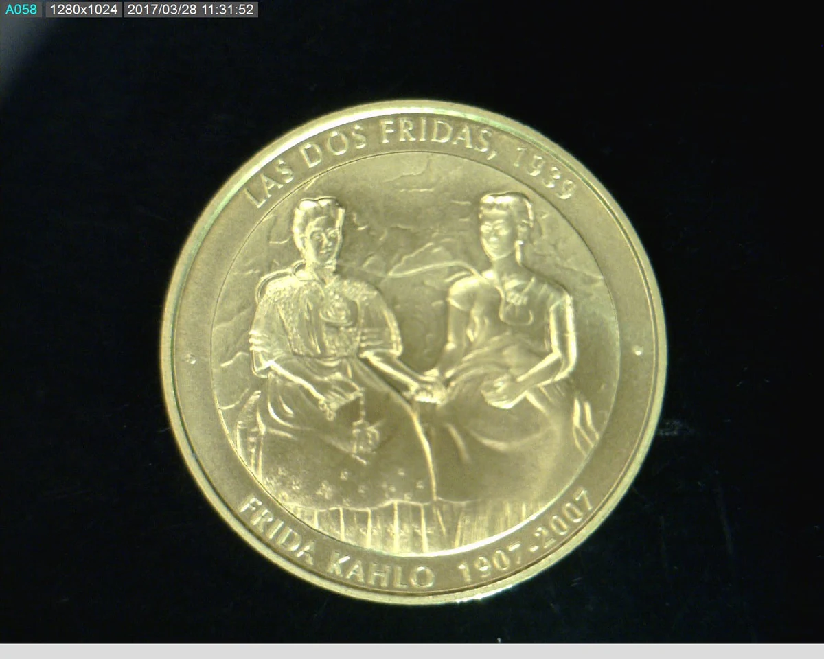 Medalla Centenario de Frida Kahlo (2001) (anverso)