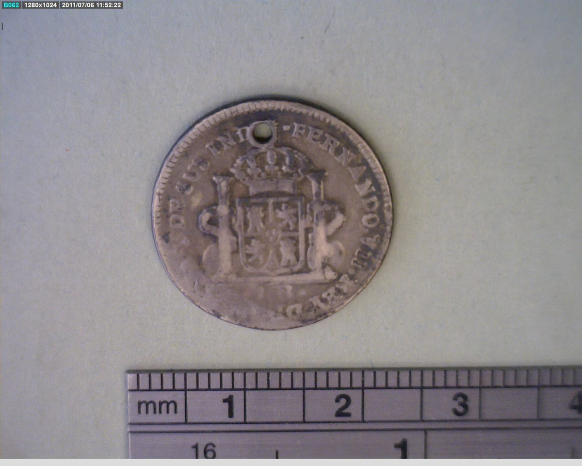 Medalla ChIapa. 1 real. Perforada (1808) (anverso)