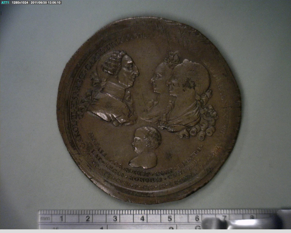 Medalla Ciudad de México (1785) (anverso)