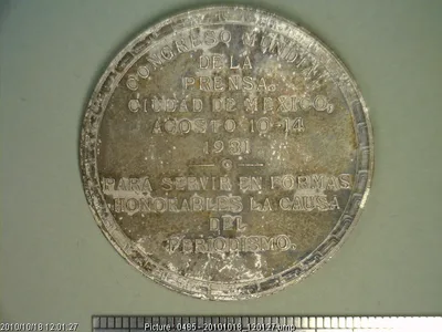 Medalla Ciudad de México. Congreso de la Prensa (1931)