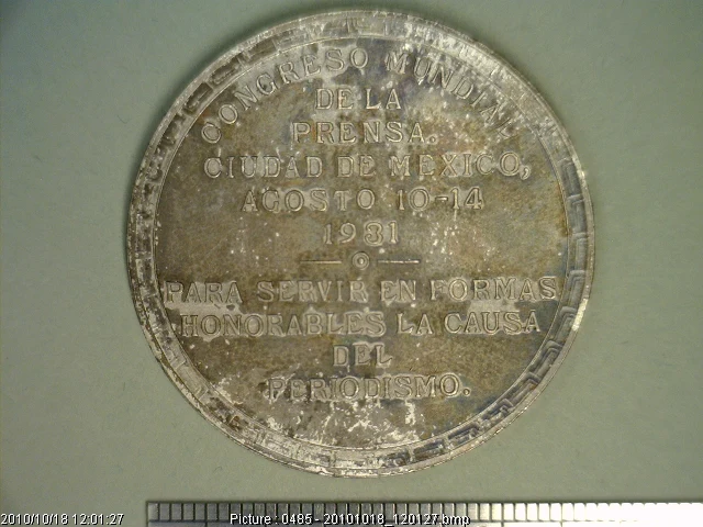 Medalla Ciudad de México. Congreso de la Prensa (1931) (anverso)