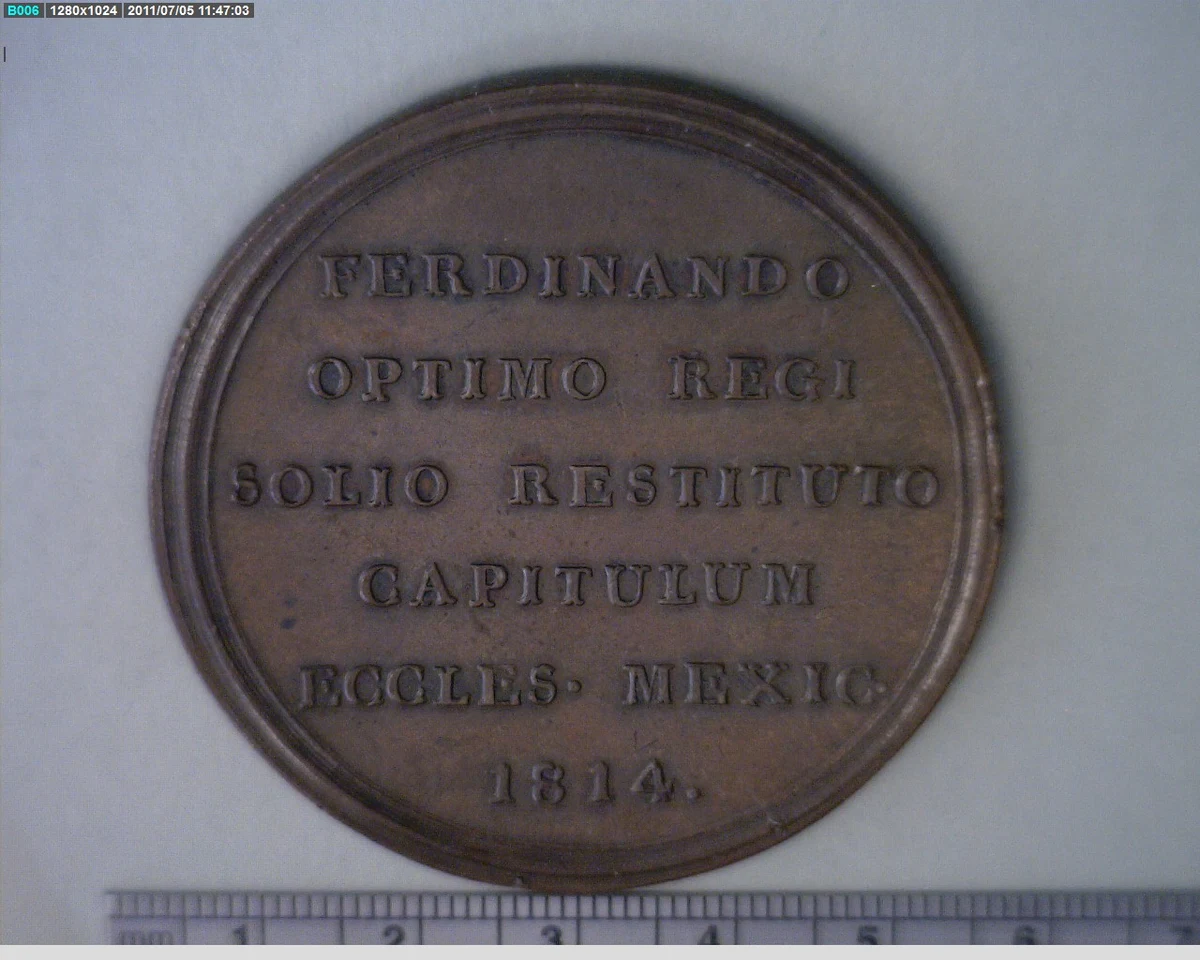 Medalla Ciudad de México. El Cabildo Eclesiástico (1814) (anverso)