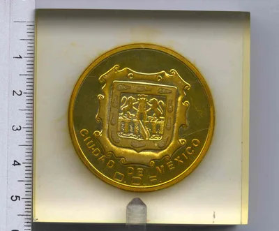 Medalla Coyolxauhqui. En bloque de Acrílico (1978)