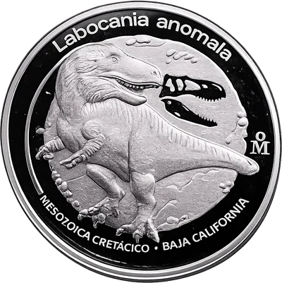 Medalla Labocania anomala · Dinosaurios de México (Casa de Moneda)