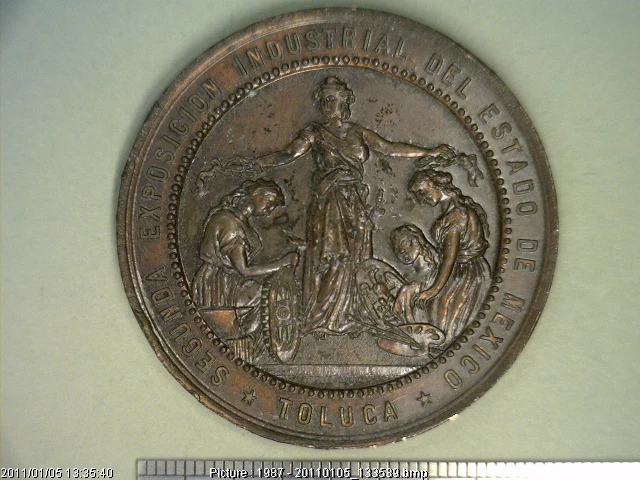 Medalla Estado de México. Exposición Industrial (anverso)
