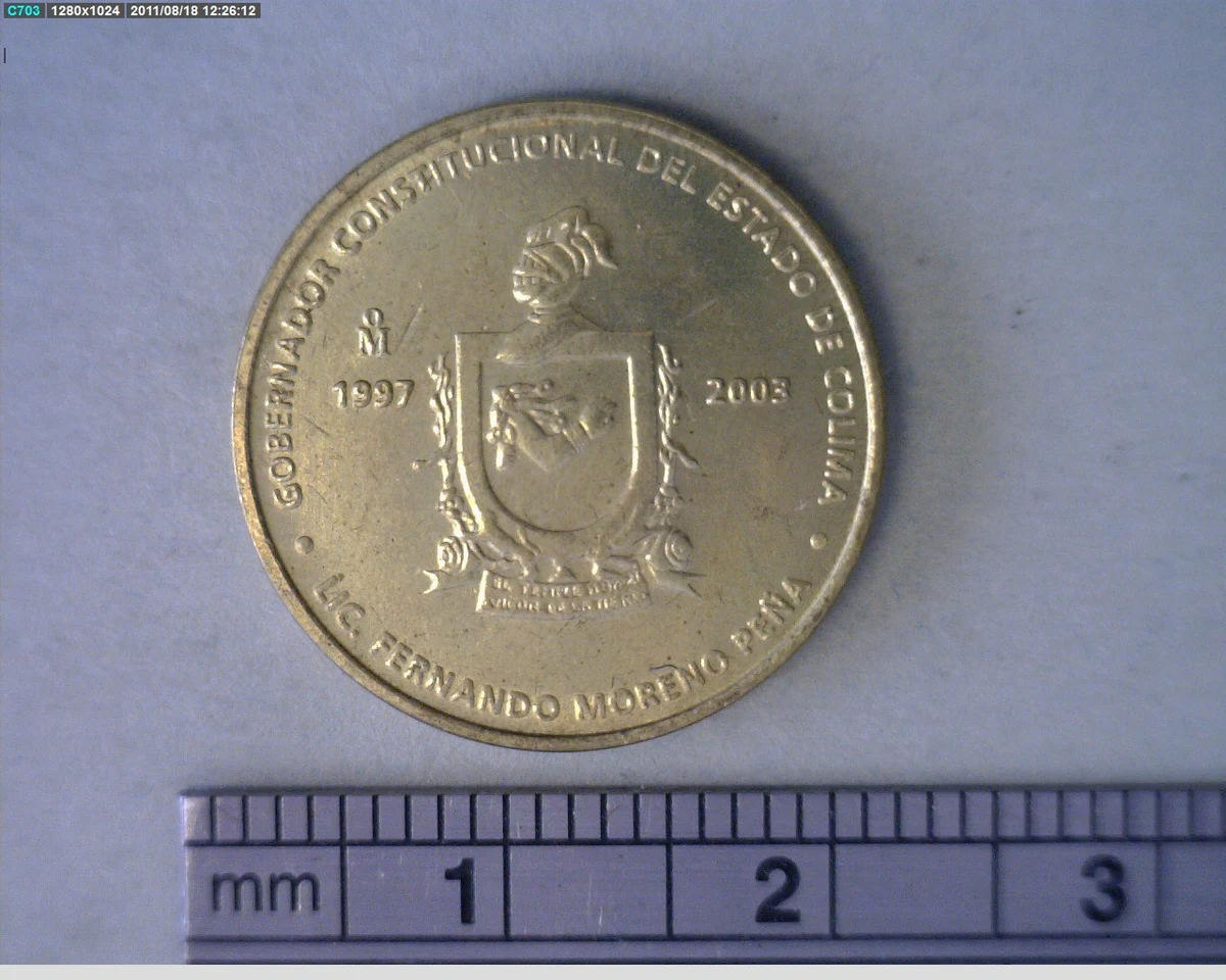 Medalla Fernando Moreno Peña. Gobernador de Colima (2003) (anverso)